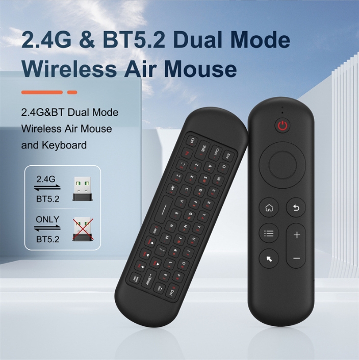 M5 Flying Mouse 2.4G+Bluetooth dual-mode seven color backlit keyboard intelligent remote control gyroscope Flying Mouse