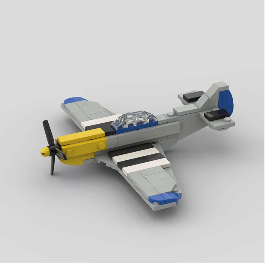 MOC Military WW2 P-51 Fighter Aircraft Building Blocks Kids DIY Toys Bricks Gift